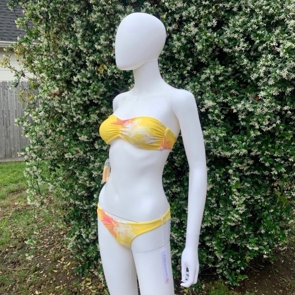💋NWT SISSTREVOLUTION 2 Piece Floral Print Bandeau Hipster Bikini Size XS - Picture 6 of 10